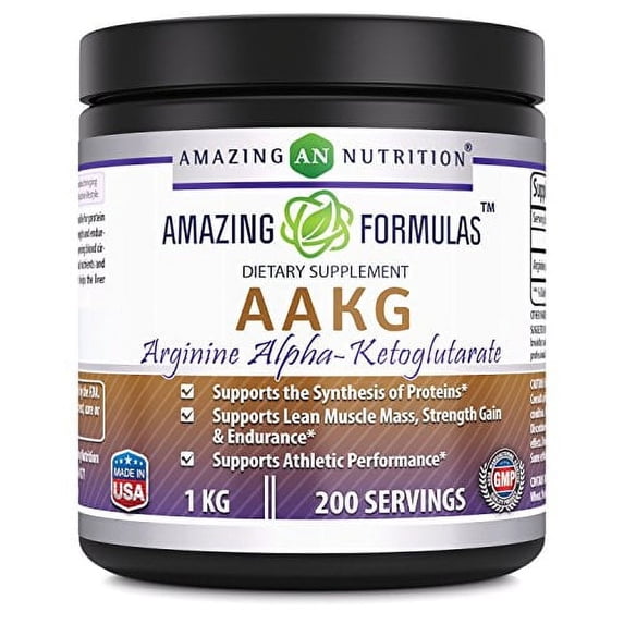 Amazing Formulas AAKG 3500Mg Per Serving (2.2 Lb) Powder Supplement | Arginine Alpha-Ketoglutarate | Unflavor | 284 Servings | Non-GMO | Gluten Free