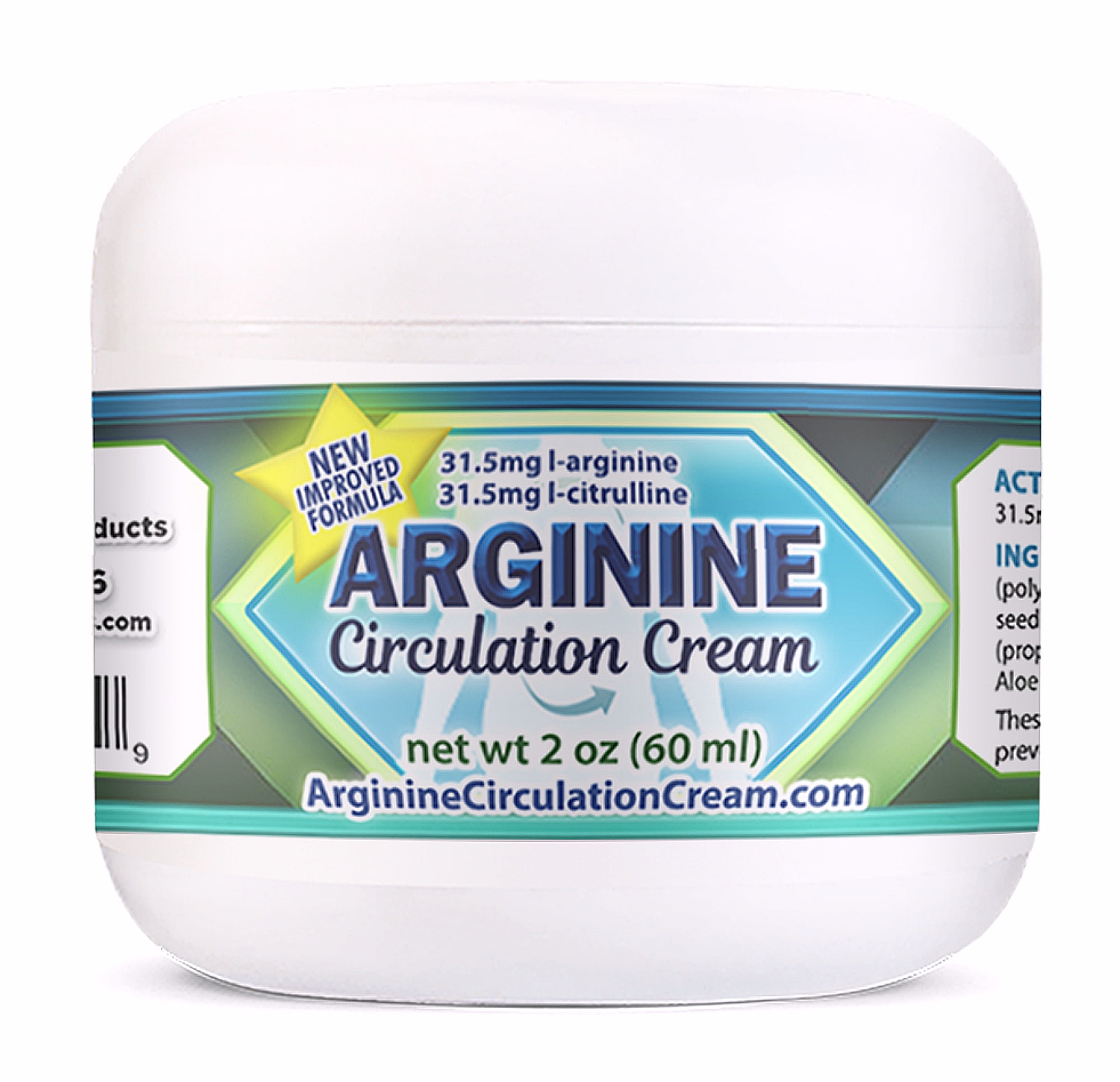 Arginine Circulation Cream - Blood Circulation Supplement with L arginine and Menthol - Supports Improved Blood Flow to Cold Hands and Cold Feet - Relieves Neuropathy Pain (2 Ounce)