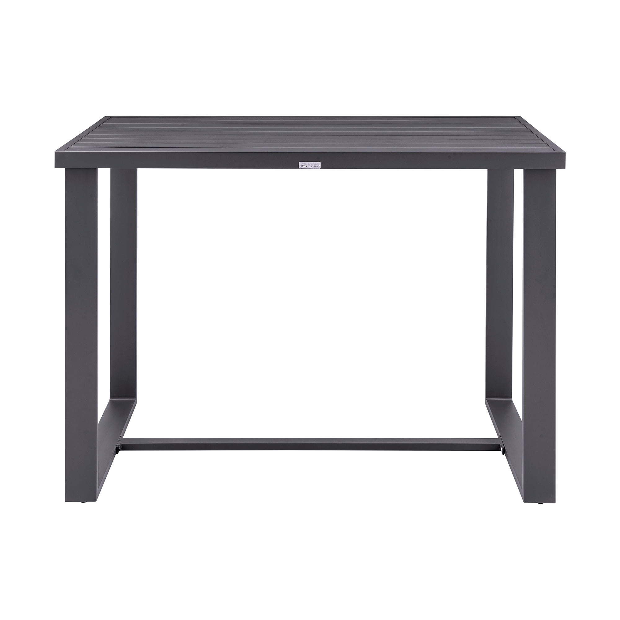 Argiope Dark Gray Aluminum Rectangular Bar Height Outdoor Dining Table