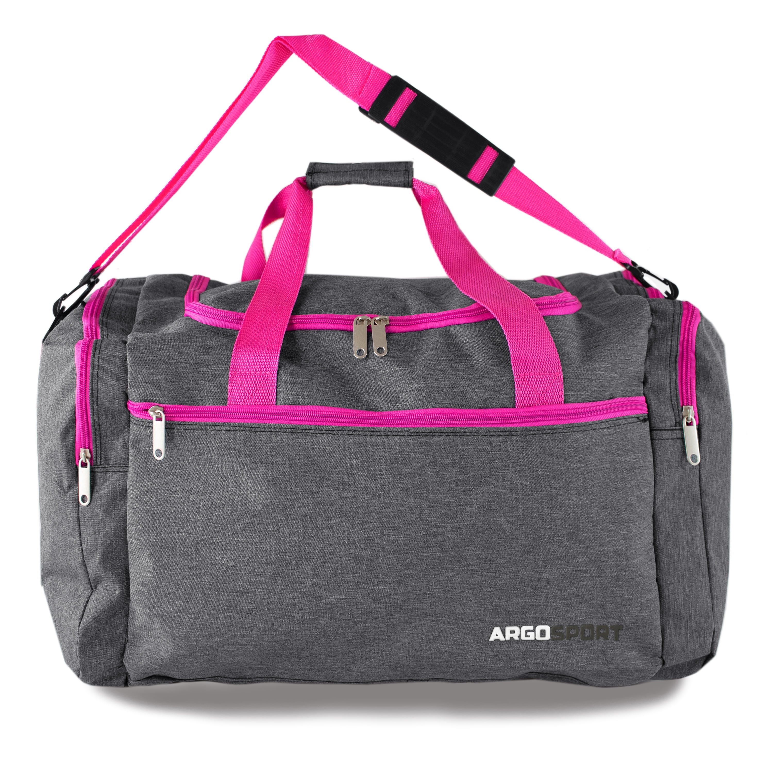 Argo Sport 25 in. Grey/Pink Duffel Bag with Shoulder Strap