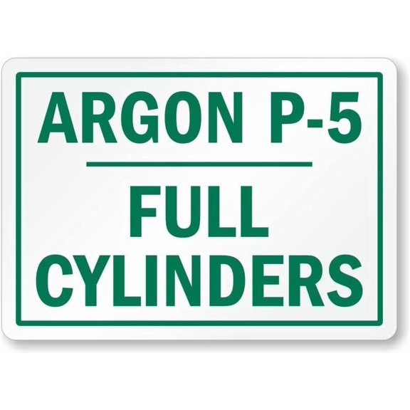 Argon Full Cylinders Aluminum Weatherproof 8" x 12" Sign
