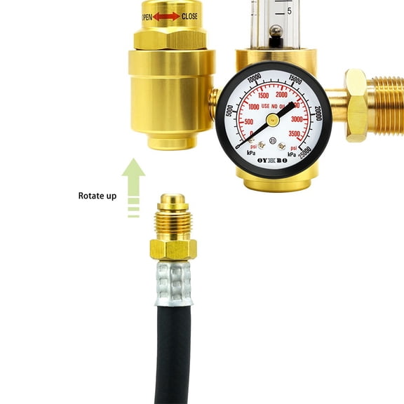 Argon Gas Hose Regulator Adapter Inert Welding Hose Mig Tig 5/8\" Unf-18Rh 6.56Ft