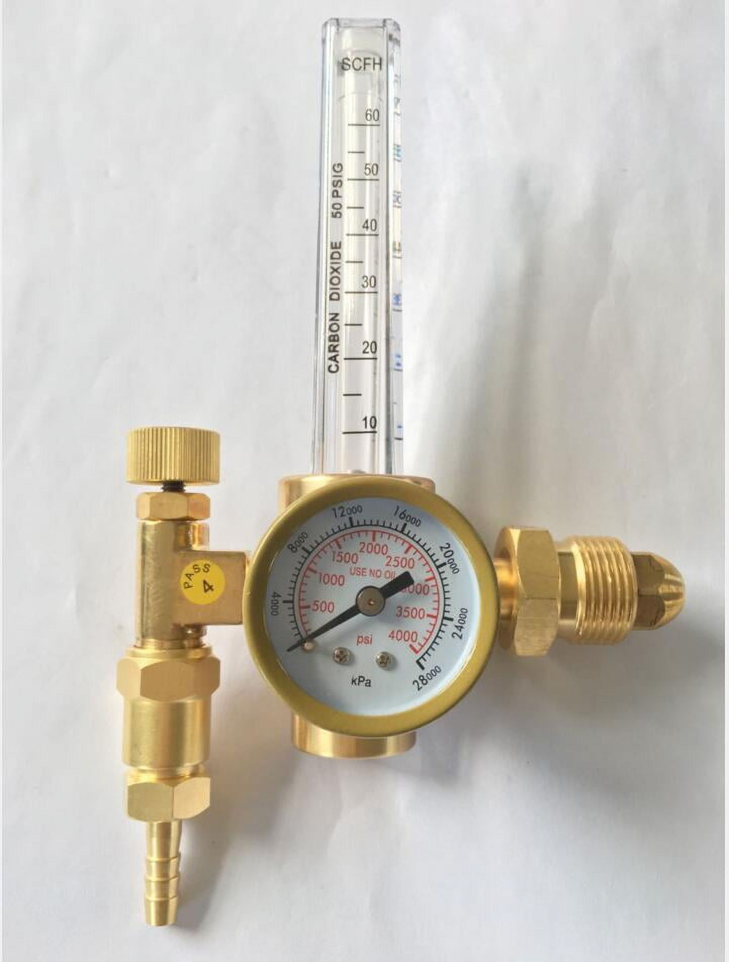Argon Regulator Dual Output CO2 Flowmeter for TIG MIG CGA580 Welder Gas Backpurge Inlet 0