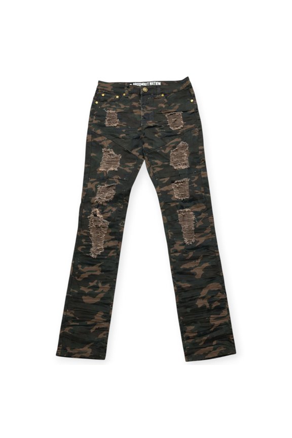 Men Rip Denim Pants - Reg Fit - Woodland