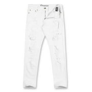 Argonaut Nations Men Ripped Skinny Fit Denim Jeans White