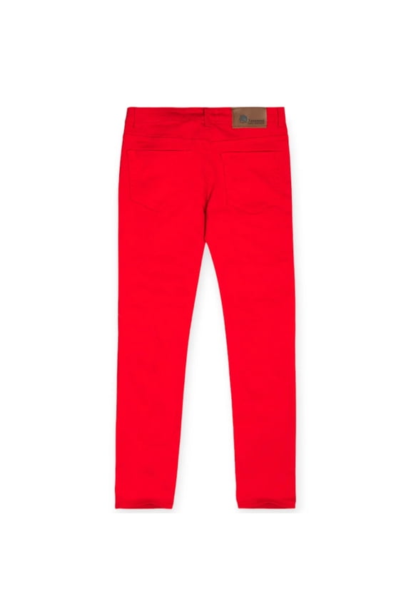Men Ripped Twill Pants (Red)