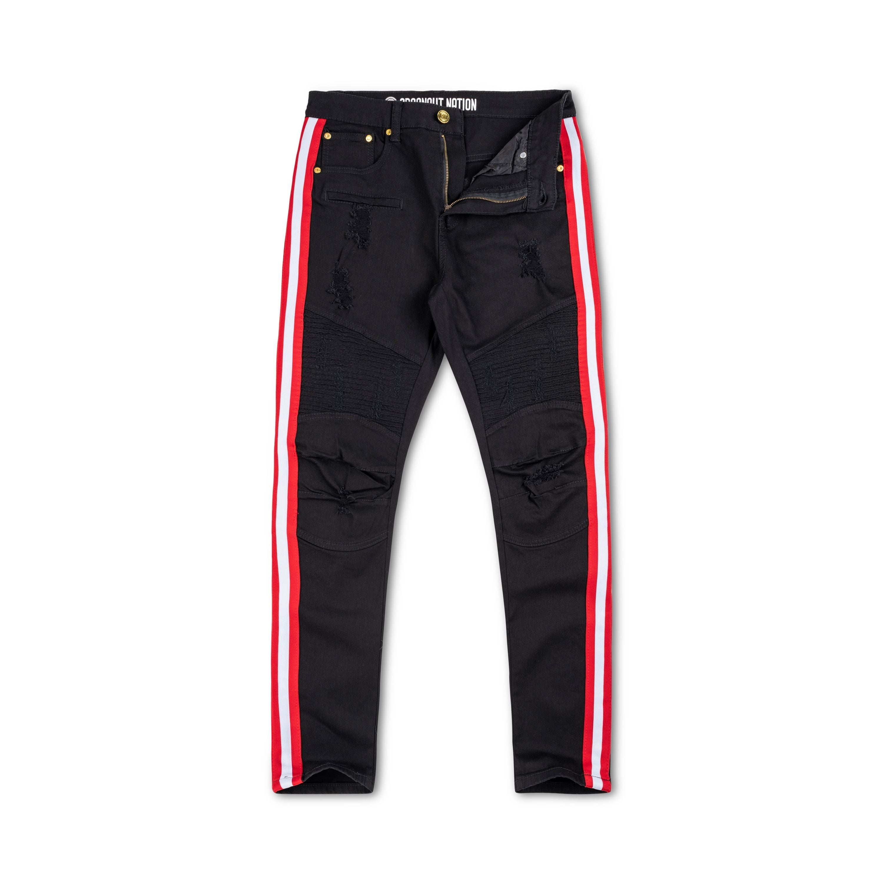 Amiri red hotsell stripe jeans