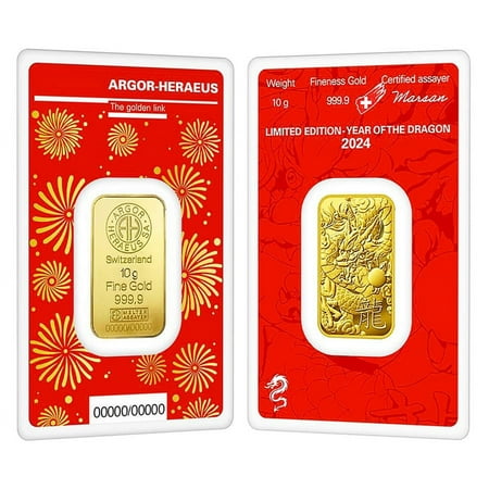 Argor-Heraeus 2024 Lunar Dragon Gold Bar Precious Metals