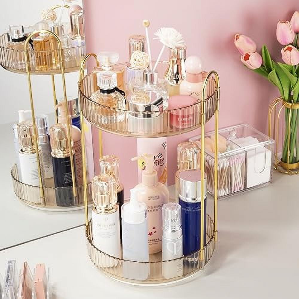 Argox 360 Â° rotary makeup organizer, bathroom counter organizer,skincare care organizer,make up