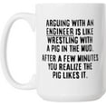 thumbnail image 1 of Arguing With An Engineer Funny Gift Mug 15oz Deluxe Double-Sided Coffee Tea Mug, 1 of 5