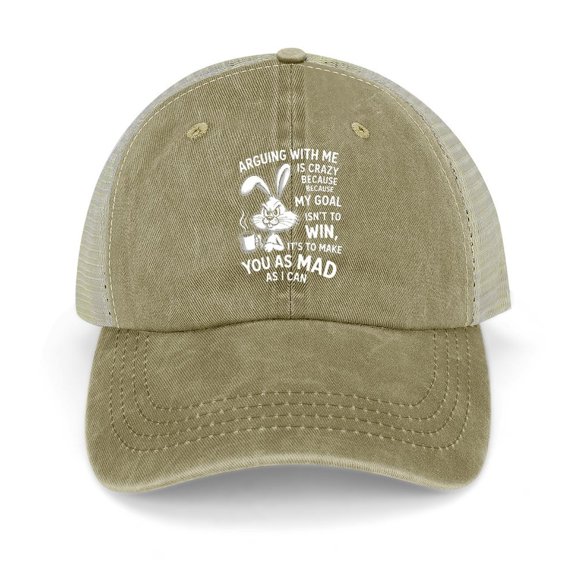 Arguing With Me Is Crazy Khaki Hat Adjustable Funny Fashion Unisex Baseball Cap for Men Women