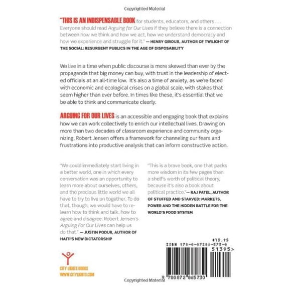 Pre-Owned Arguing for Our Lives: A User's Guide to Constructive Dialog (Paperback) 0872865738 9780872865730