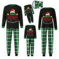 thumbnail image 1 of Argulvti Family Matching Christmas Pajama Set, Letter Print Long Sleeve Tops Plaid Elastic Waist Pants, 1 of 7