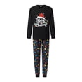 thumbnail image 1 of Argulvti Family Matching Christmas Pajamas Set Letter String Lights Print Holiday Pajamas Sleepwear Dad Mom Kids PJs, 1 of 9
