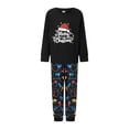 thumbnail image 1 of Argulvti Family Matching Christmas Pajamas Set Letter String Lights Print Holiday Pajamas Sleepwear Dad Mom Kids PJs, 1 of 9