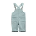 thumbnail image 1 of Argulvti Toddler Baby Corduroy Suspender Rompers Solid Color Adjustable Strap Pockets Overalls Button Trousers, 1 of 7