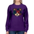 thumbnail image 1 of Argyle Bear Vibes - Classic Plaid Emoji Design Women's Sweatshirt, 1 of 4