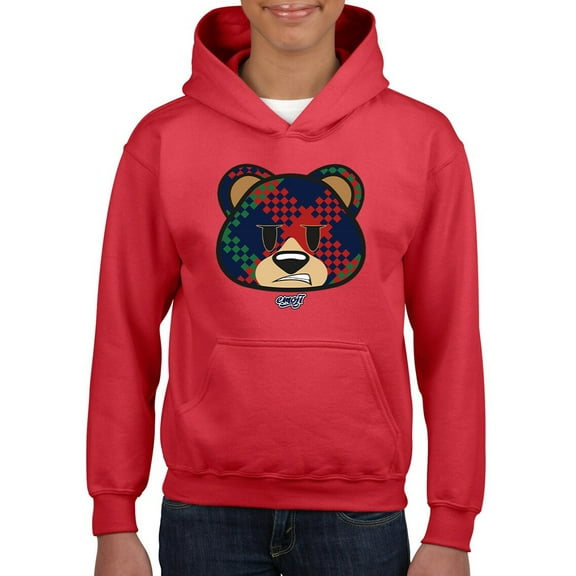 Argyle Bear Vibes - Classic Plaid Emoji Design Youth's Hoodie