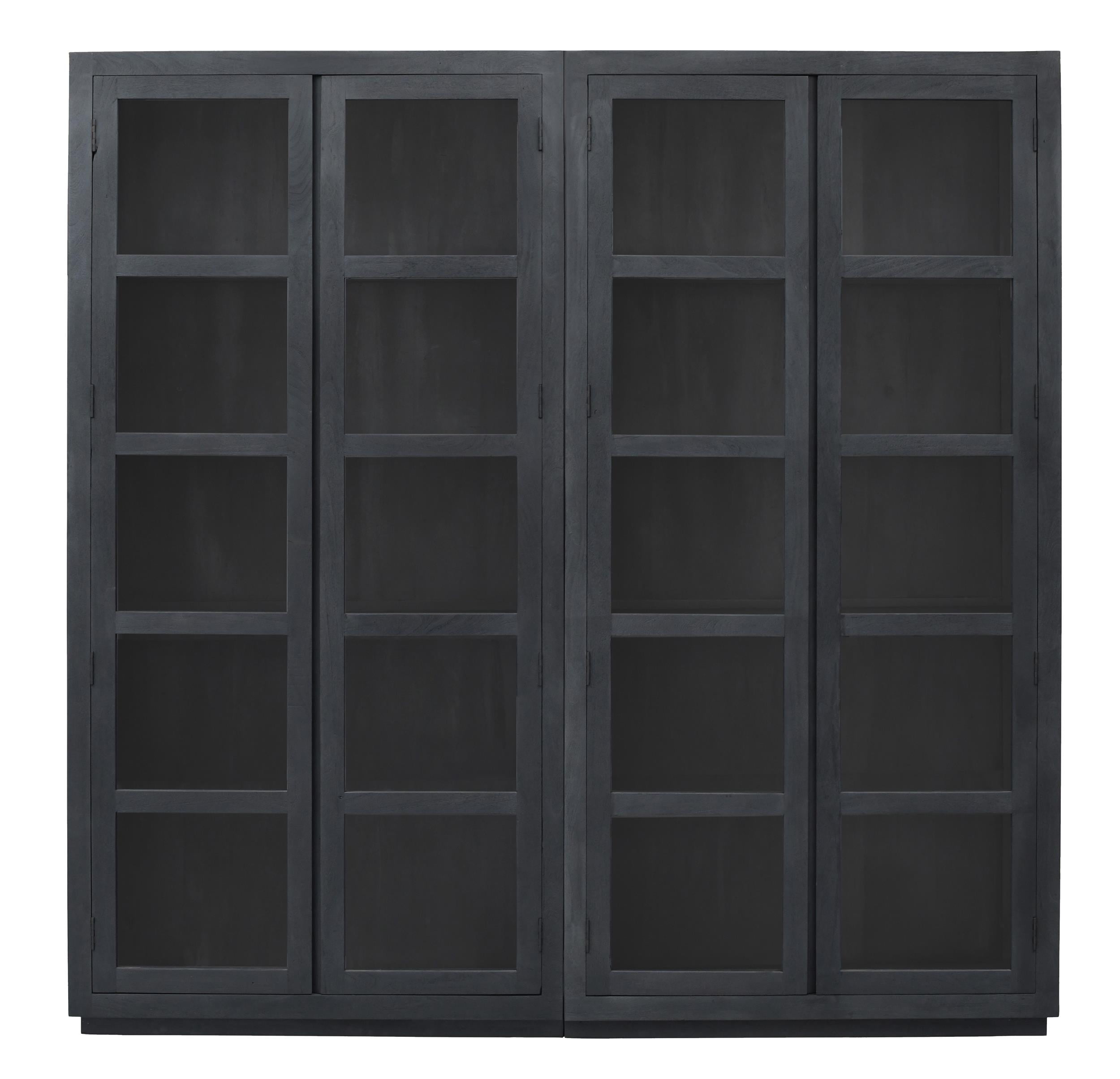 Argyle Bookcase in Modern Graphite Black Finish on Reclaimed Solid Wood