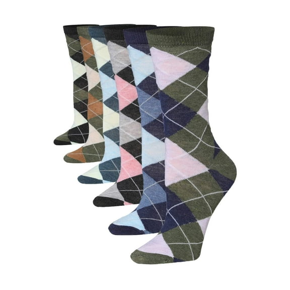 Tipi Toe Womens All-Day Comfort Crew Socks - 6-Pack Color Variety