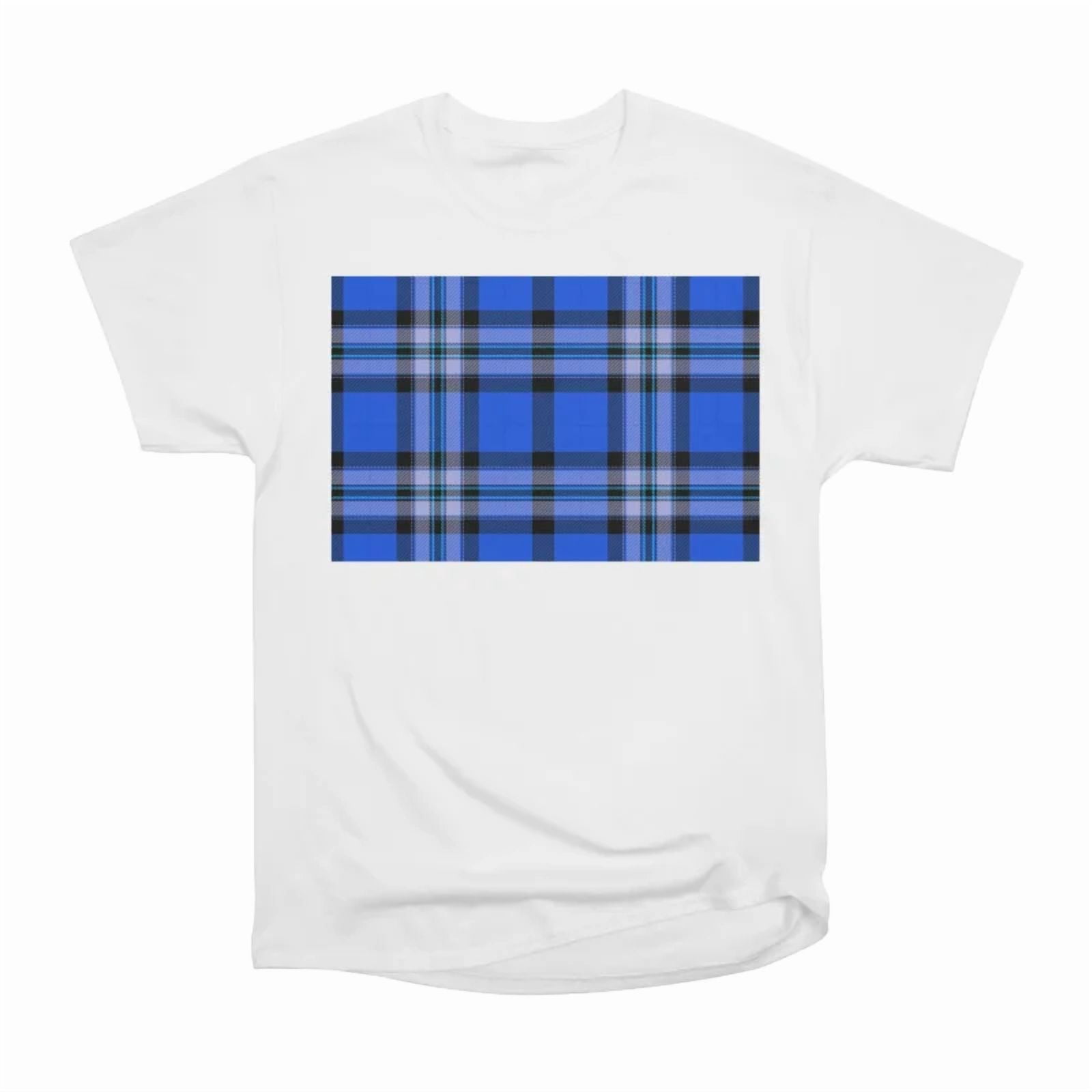 Argyle Fabric Plaid Pattern Blue and Black T-Shirt Tee Gift For Him ...