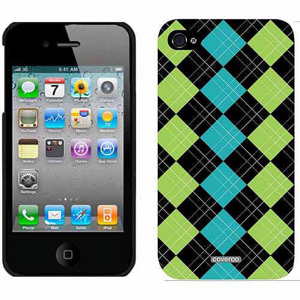 Argyle Green with Envy Design on Apple iPhone 4/4s Thinshield Snap-On Case by Coveroo - image 1 of 1