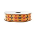thumbnail image 1 of Argyle Grosgrain Ribbon, 7/8-Inch, 10 Yards, Orange, 1 of 1