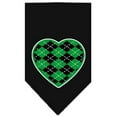 thumbnail image 1 of Argyle Heart Green Screen Print Bandana Black Small, 1 of 1