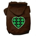 thumbnail image 1 of Argyle Heart Green Screen Print Pet Hoodies, Brown - 3XL, 1 of 1