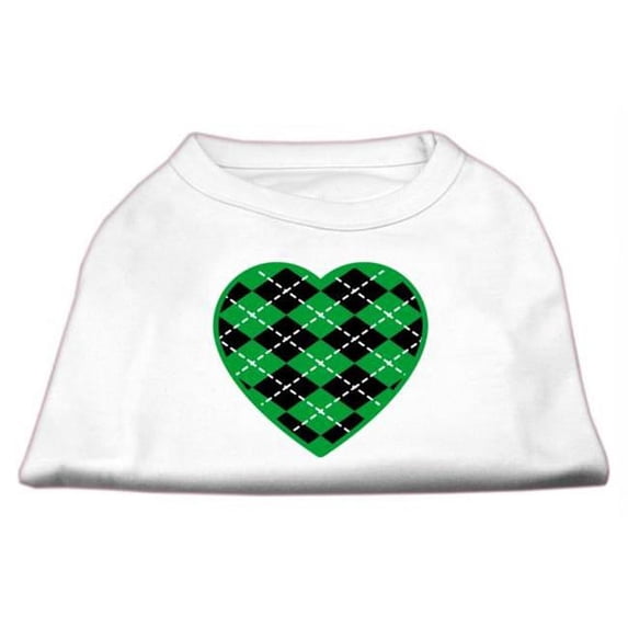 Argyle Heart Green Screen Print Shirt White XL - 16
