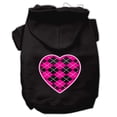 thumbnail image 1 of Argyle Heart Pink Screen Print Pet Hoodies, 1 of 9