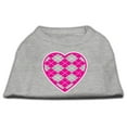 thumbnail image 1 of Pet Dog  Cat Shirt Screen Printed, "Argyle Heart Pink", 1 of 8
