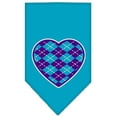 thumbnail image 1 of Argyle Heart Purple Screen Print Bandana Turquoise Large, 1 of 1
