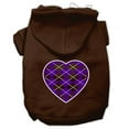 thumbnail image 1 of Pet Dog  Cat Hoodie Screen Printed, "Purple Argyle Heart", 1 of 9