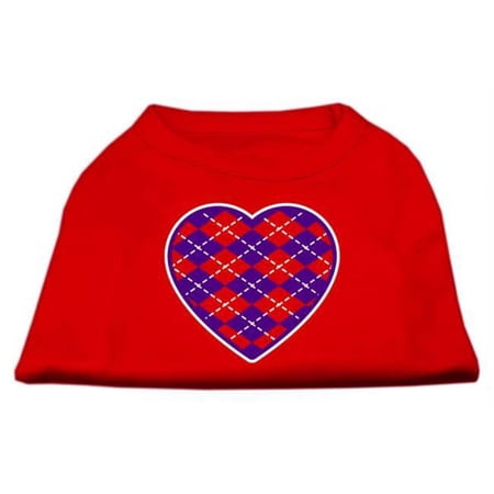 Argyle Heart Purple Screen Print Shirt Red XS - 8