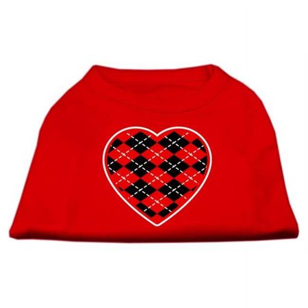 Argyle Heart Red Screen Print Shirt Red Sm - 10