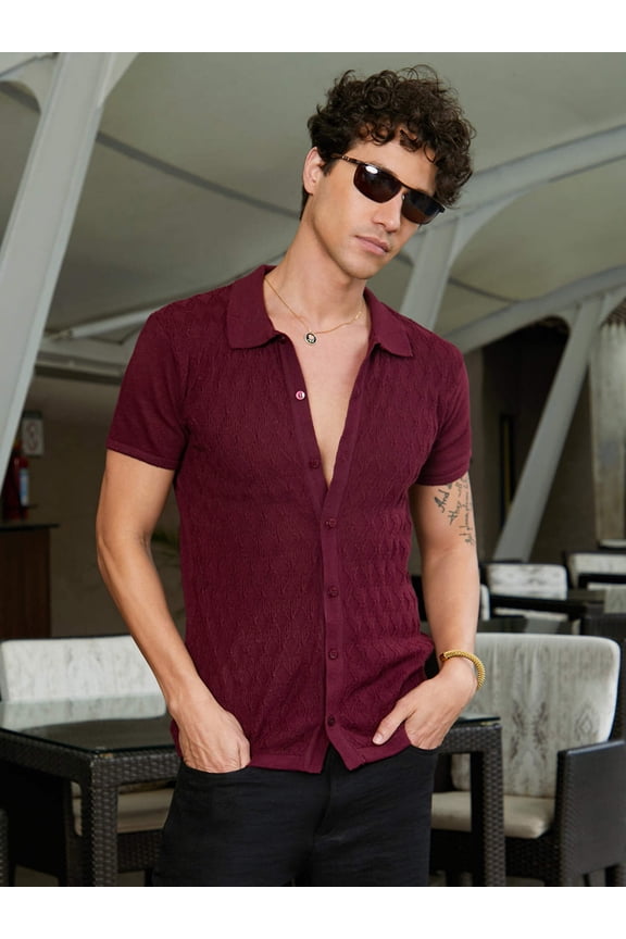 Argyle-Knit Slim-Fit Shirt