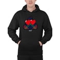 thumbnail image 1 of Argyle Love Emoji - Playful Hearts Graphic Men's Hoodie, 1 of 4
