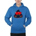 thumbnail image 1 of Argyle Love Emoji - Playful Hearts Graphic Men's Hoodie, 1 of 4