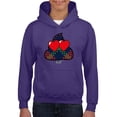 thumbnail image 1 of Argyle Love Emoji - Playful Hearts Graphic Youth's Hoodie, 1 of 4