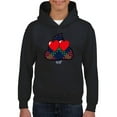 thumbnail image 1 of Argyle Love Emoji - Playful Hearts Graphic Youth's Hoodie, 1 of 4
