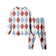 thumbnail image 1 of Argyle Pajama Set Long Sleeve Shirt and Pants 2 PC Kids Pajamas Nightgown Winter Children's Pajamas Set 5-6 Years, 1 of 2