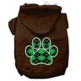 thumbnail image 1 of Argyle Paw Green Screen Print Pet Hoodies, Brown - Extra Large, 1 of 1