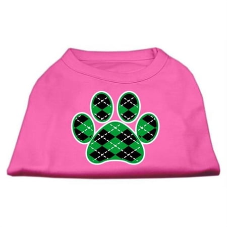 Argyle Paw Green Screen Print Shirt Bright Pink Med - 12