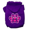 thumbnail image 1 of Argyle Paw Pink Screen Print Pet Hoodie - Purple, Extra Large, 1 of 1