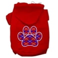 thumbnail image 1 of Argyle Paw Purple Screen Print Pet Hoodie - Red, Extra Large, 1 of 1