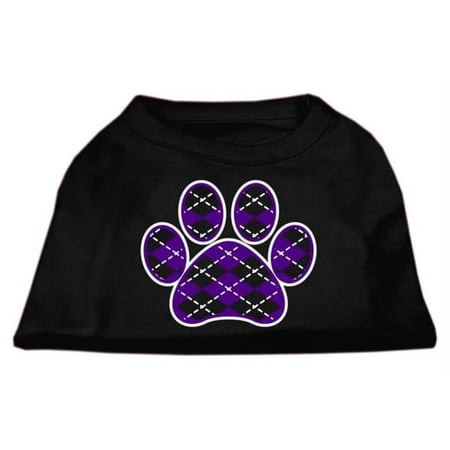 Argyle Paw Purple Screen Print Shirt Black Lg - 14