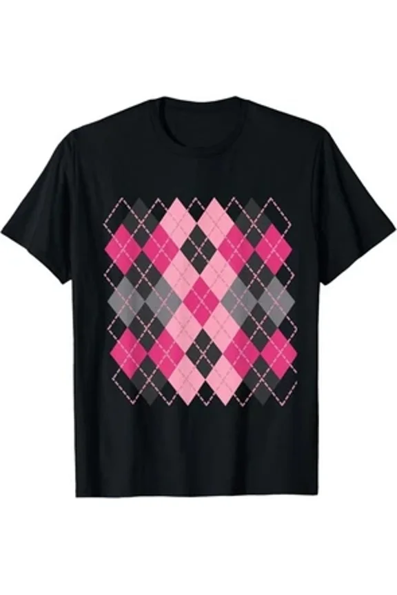 Argyle Plaid Pattern Retro Diamond Style Classic Apparel Unisex T-Shirt up to size 5XL