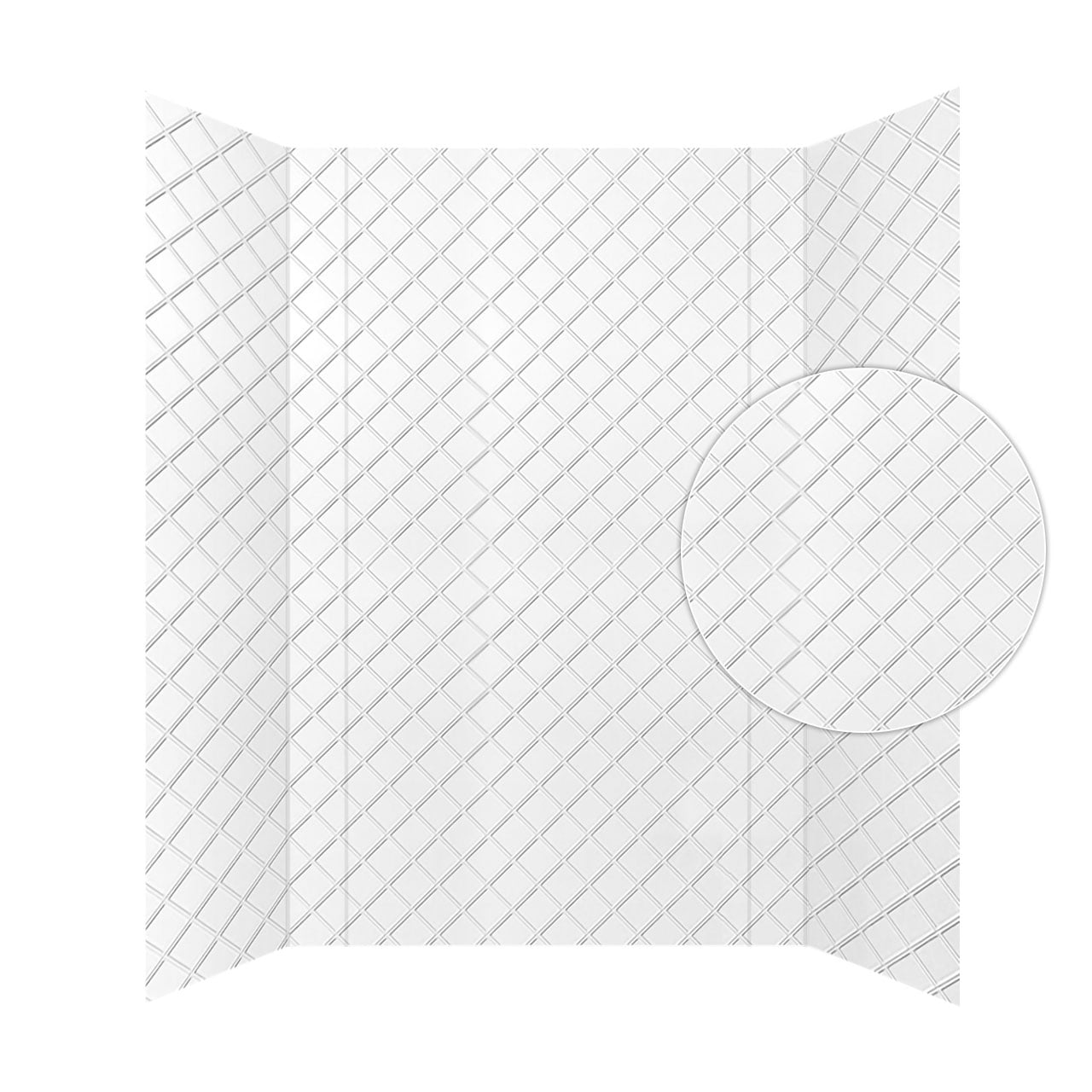 Gloss White Argyle Tile Shower Wall Panels Set