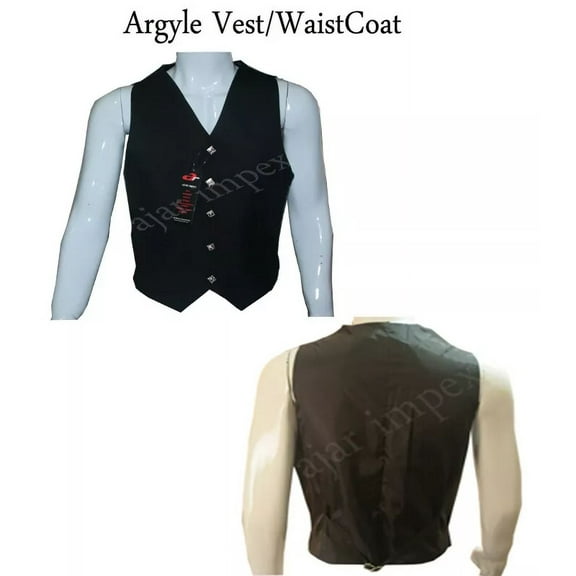 Argyle Waistcoat Vest, Scottish Kilt Vest, Charlie Waistcoat 5-Button Design, Classic Formal Wear for Highland & Scottish Attire